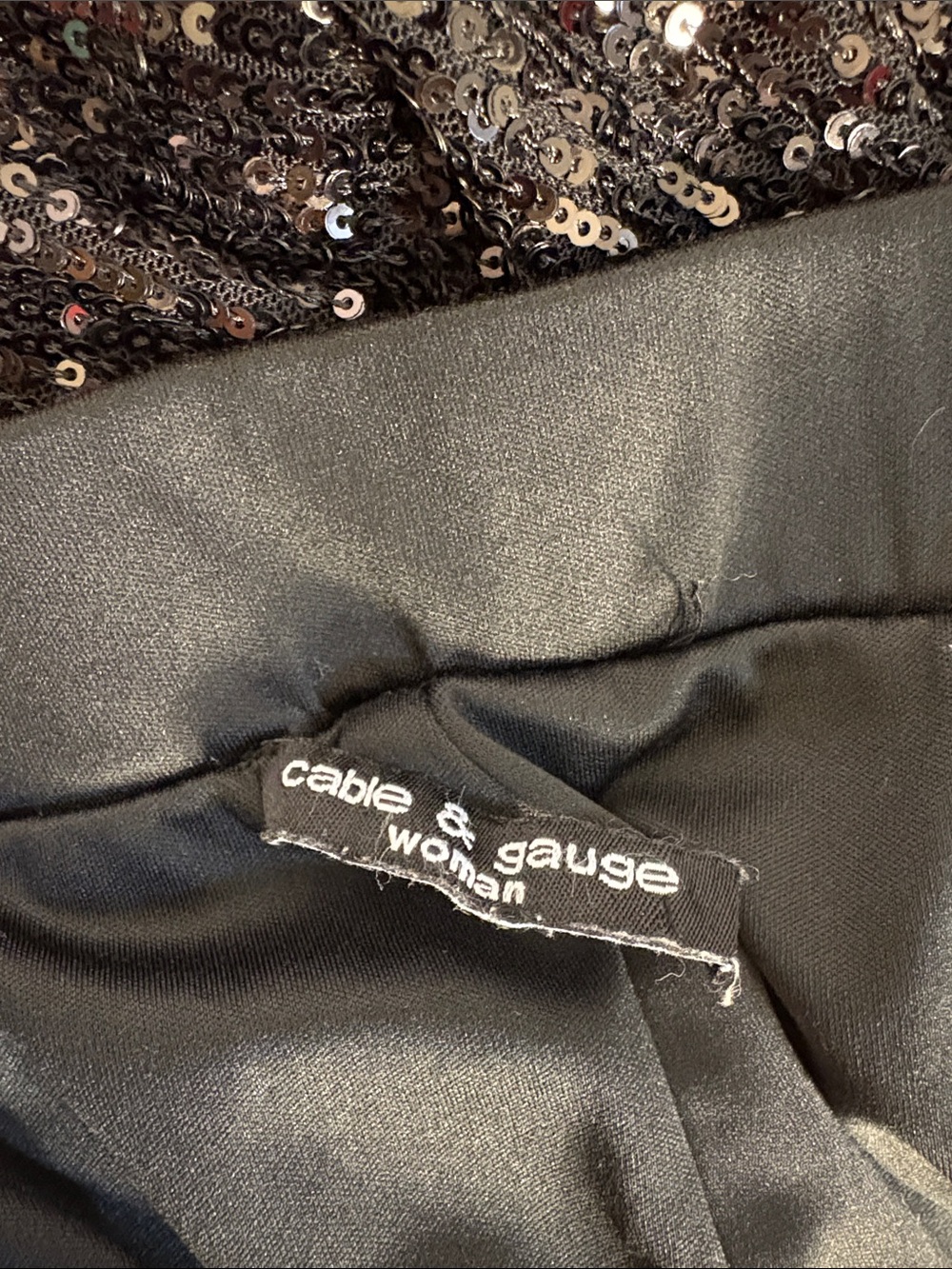 Cable & Gauge - Black Sequin Stretch Pants - Women's Evening Trousers Party Fab - Picture 12 of 14